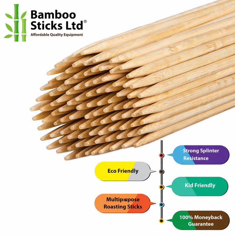 61cm 24 inch 5mm Kebab and Marshmallow Bamboo Roasting Sticks 120 sticks