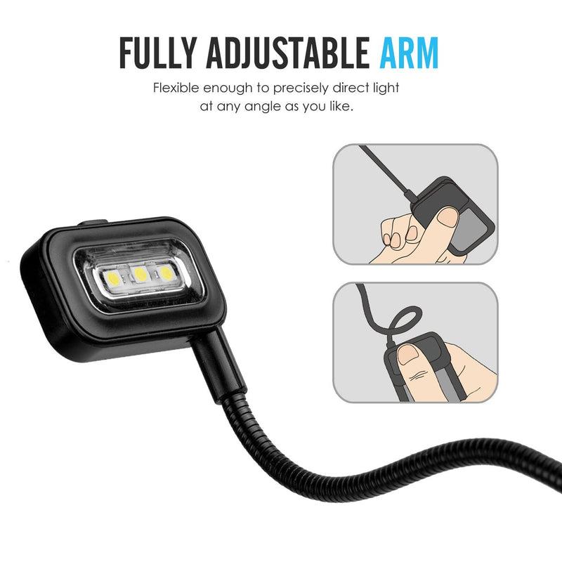 Compact Dual LED Book clip on light or Reading Light